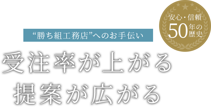 安心・信頼50年の歴史　“勝ち組工務店”へのお手伝い